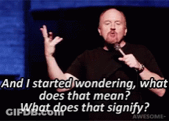 Man Speaking Into Microphone Saying And I Started Wondering What Does That Mean GIF
