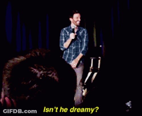 Man Speaking Into Microphone Saying Isn't He Dreamy GIF