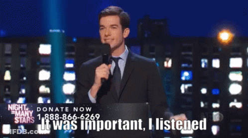 Man Speaking Into Microphone Saying It Was Important I Listened GIF