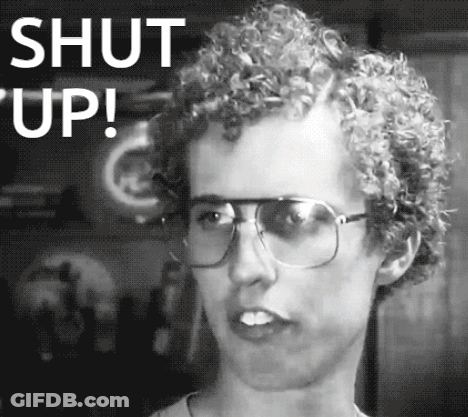 Man Speaking Into Microphone Saying Why Don't You Shut Up GIF