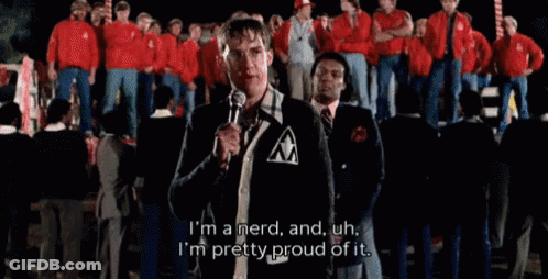 Man Speaking Into Microphone Says I'm A Nerd GIF