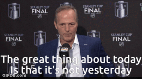 Man Speaking Into Microphone Stanley Cup Final Sign GIF