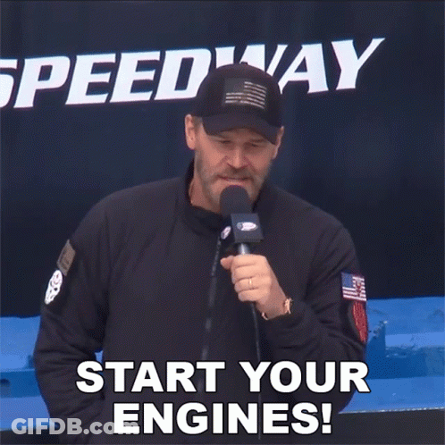 Man Speaking Into Microphone Start Your Engines GIF