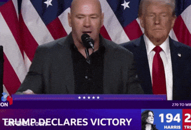 Man Speaking Into Microphone Trump Declares Victory GIF