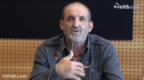 Man Speaking Into Microphone With Eitb.com GIF