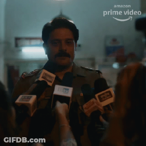 Man Speaking Into Microphone With Prime Video Logo GIF
