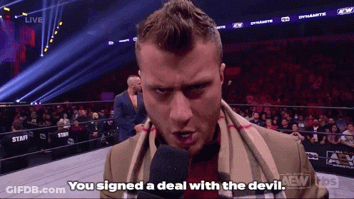 Man Speaking Into Microphone You Signed A Deal With The Devil GIF