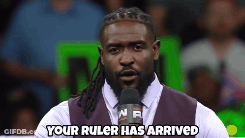 Man Speaking Into Microphone Your Ruler Has Arrived GIF