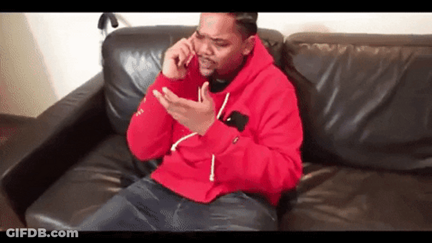 Man Speaking On Phone Being Hang Up Reaction GIF