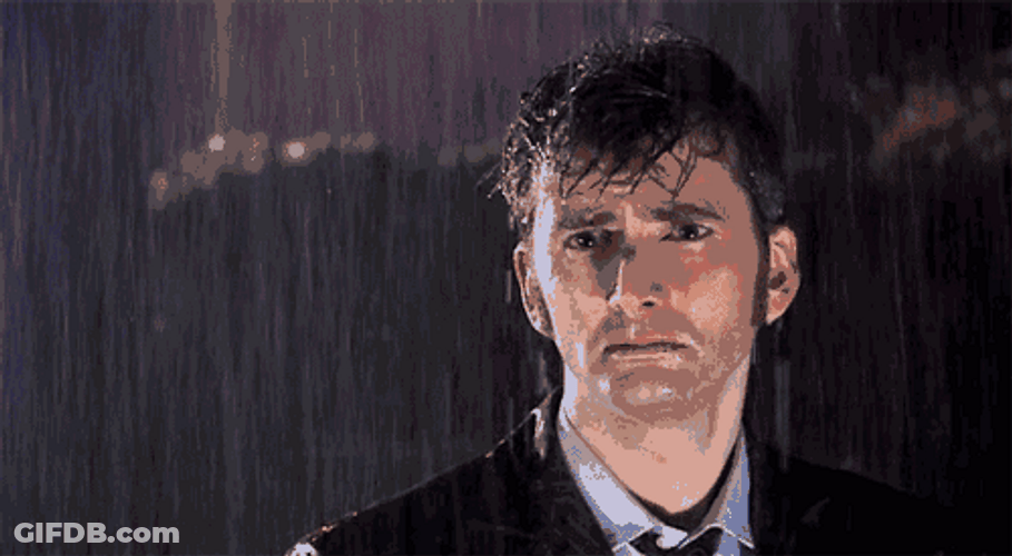 Man Speechless Under The Rain GIF