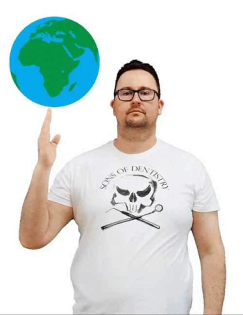 Man Spinning Globe Like Ball GIF