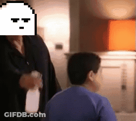 Man Spraying Child With Spray Bottle GIF