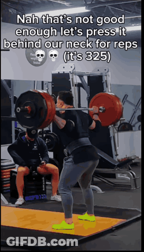 Man Squatting Barbell Saying Nah That's Not Good GIF