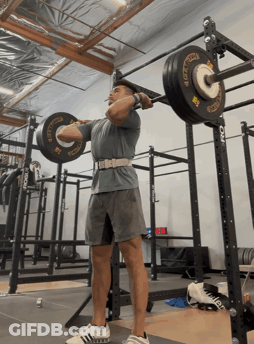 Man Squatting Barbell With Rogue GIF
