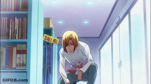 Man Squatting By Sign Saying Sall All GIF