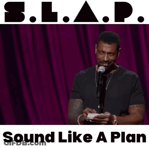 Man Squatting In Store With Exit Sign GIF