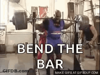 Man Squatting With Barbell Bend The Bar GIF