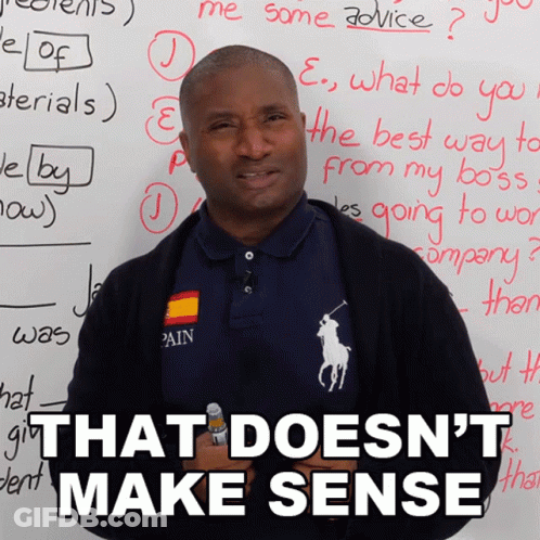 Man Standing At Whiteboard Saying That Doesn't Make Sense GIF