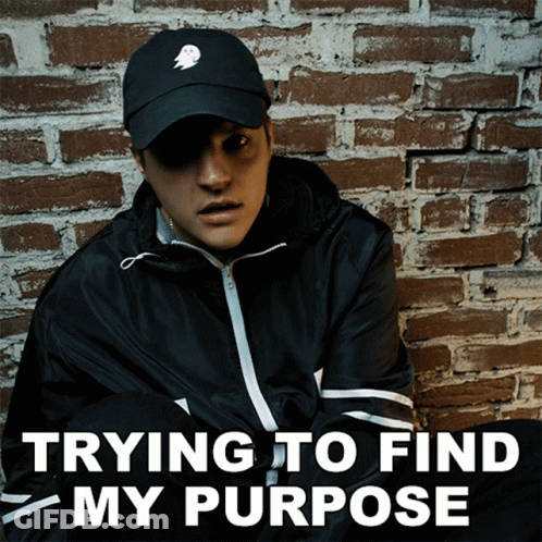 Man Standing Before Brick Wall Trying To Find Purpose GIF