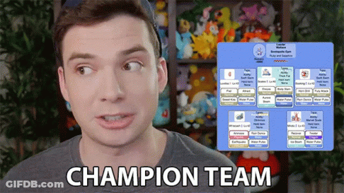 Man Standing Before Champion Team Sign GIF