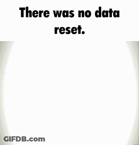 Man Standing Before Glowing Object Saying There Was No Data Reset GIF