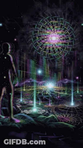 Man Standing Before Swirl Of Light GIF