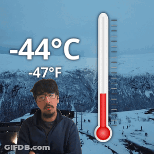 Man Standing Before Thermometer 34 Degrees Celsius GIF