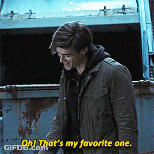 Man Standing By Dumpster Saying Oh That's My Favorite One GIF