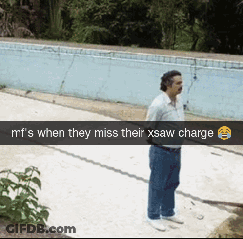 Man Standing By Pool Saying Mfs When Misses Xsaw Charge GIF