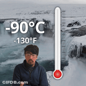 Man Standing By Thermometer 81 Degrees GIF