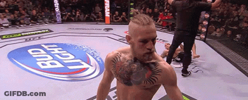 Man Standing In Boxing Ring With Bud Light Logo GIF