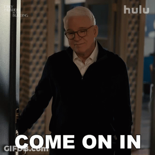 Man Standing In Doorway Come On In GIF