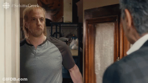 Man Standing In Doorway #SchittsCreek GIF