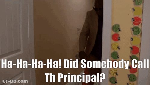 Man Standing In Doorway With Ha Ha Ha GIF