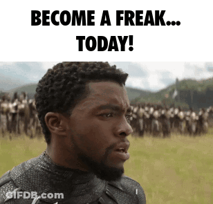 Man Standing In Field Saying Become A Freak Today GIF