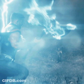 Man Standing In Field With Lightning Bolt GIF