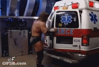 Man Standing In Front Of Ambulance Saying Ance GIF