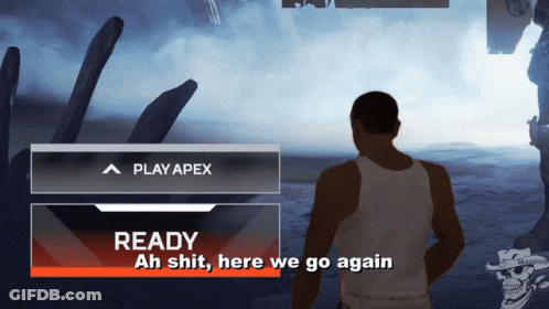 Man Standing In Front Of Apex Play Screen GIF