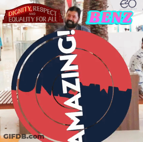 Man Standing In Front Of Benz Sign GIF
