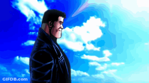 Man Standing In Front Of Blue Sky With Clouds GIF
