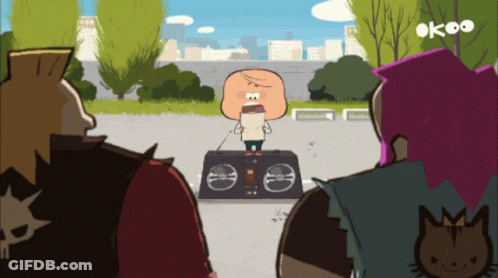 Man Standing In Front Of Boombox Saying Ok GIF