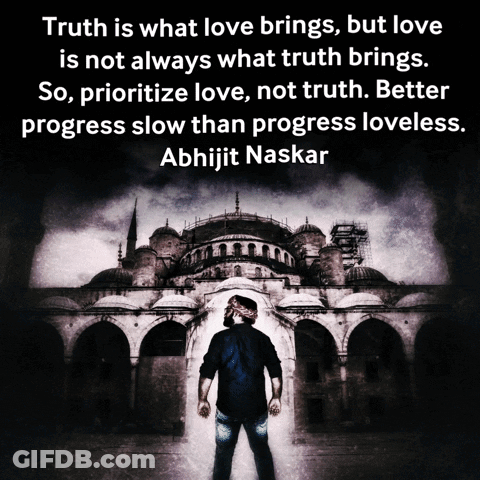 Man Standing In Front Of Building With Quote By Abhijit Naskar GIF
