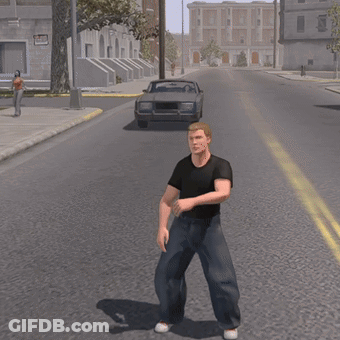 Man Standing In Front Of Car On Street GIF