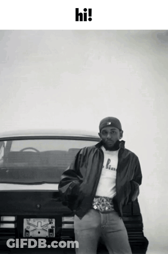 Man Standing In Front Of Car Saying Hi GIF