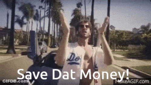 Man Standing In Front Of Car Saying Save Dat Money GIF