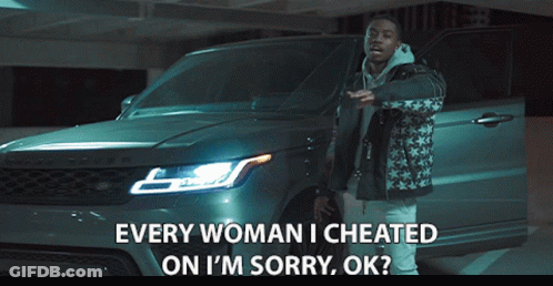 Man Standing In Front Of Car With Sorry Words GIF