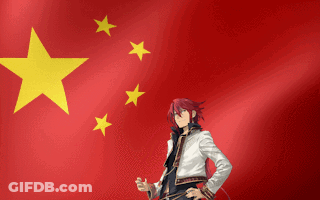 Man Standing In Front Of Chinese Flag GIF