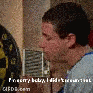 Man Standing In Front Of Clock Saying I'm Sorry Baby I Didn't Mean That GIF