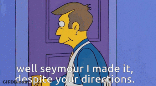 Man Standing In Front Of Door Saying Well Seymour I Made It GIF