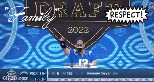 Man Standing In Front Of Draft 2022 Sign GIF